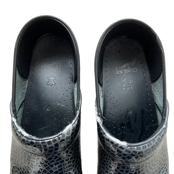 Dansko - Charcoal Anaconda Pro XP Leather Career Nursing Mules Clogs Sz 42 - Picture 4 of 12